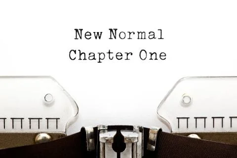 New Normal Chapter One Typewriter Concept Foto stock