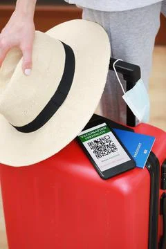 New normal concept. Close up view of a smartphone with an immune digital heal Stock Photos