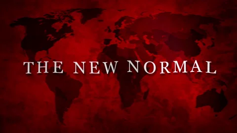New normal concept the new normal word and red world globe map Stock Footage 131317048
