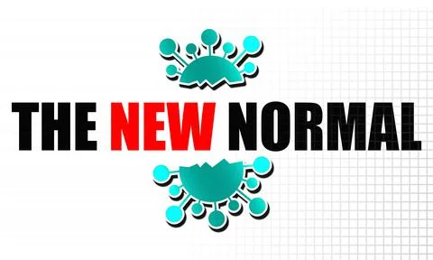 The new normal concept for a new routine and new life after covid-19, white b Stock Illustration