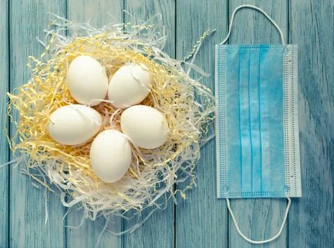 New Normal for Easter preparation without painting eggs. Ready to Easter Stock Photos