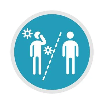 New normal, less socialization, after coronavirus disease covid 19, blue Stock Illustration
