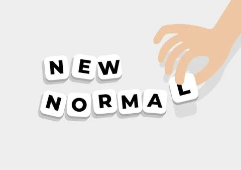 New normal life concept with the final piece alphabet. Stock-Illustration