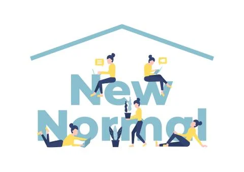 New normal lifestyle concept. Work from home. Stock Illustration