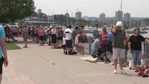 New normal post COVID with crowds of tourists and people in Toronto city Video stock 157424776