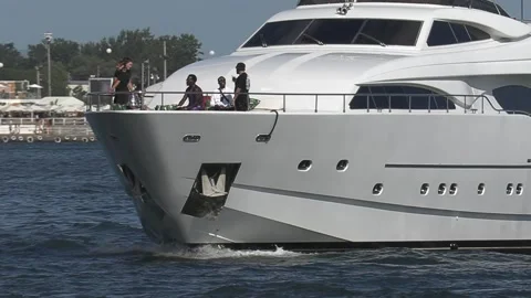 New normal post COVID with crowds of tourists and people in the city and boats Video stock 158888537