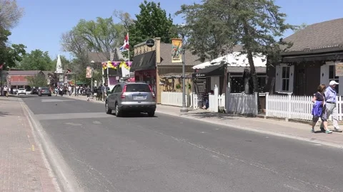 New normal on small town main street with people wearing COVID 19 face mask Stock-Footage 154622886