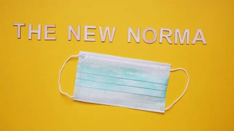 The new normal text with face mask stop motion animation Stock Footage 135643240