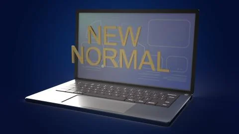 New normal word on notebook 3d rendering for business content. Stock Illustration