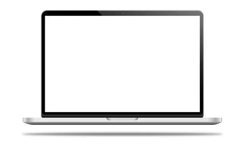 New notebook insulated on white background. Apple air, pro new, think book,.. Stock-Illustration