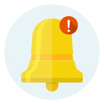 New Notification Icon. Bell flat illustration Illustrazione stock