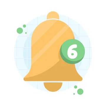 New notification icon with bell flat design イラスト素材