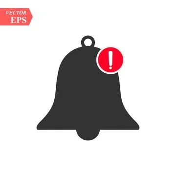 New Notification Icon, hand bell sign, isolated on white background, flat style Stock Illustration