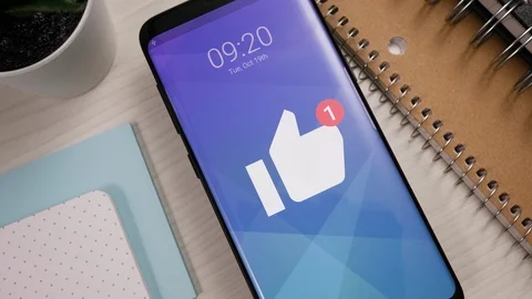 New Like Notification on a Mobile Phone Screen Stock Footage 122014087