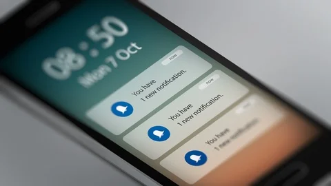 New Notification on Smart Phone Stock Footage 115490743