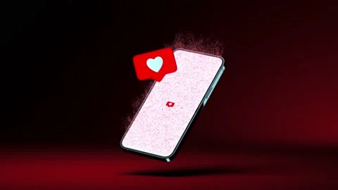 New like notifications pop-ups on a modern smartphone. Social media popularity Stock Footage 147535582