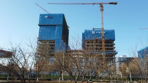 New office building of JD head office Beijing, China Stock Footage 123093079