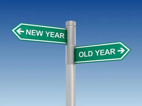 New old year concept 3d illustration Stock Illustration