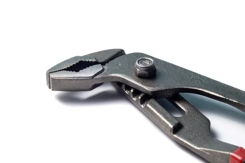 New open nut wrenches, adjustable pliers isolated on white Stock Photos