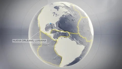 New Orleans 3D Map Stock Footage 263164220