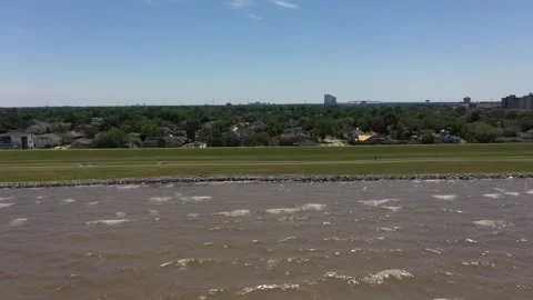 New Orleans Below Sea Level Aerial Reveal Shot Stock Footage 333584007