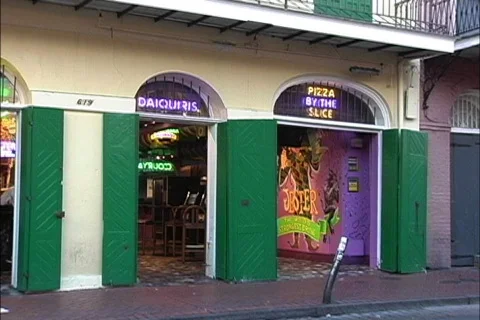 New Orleans Bourbon Street joint Stock Footage