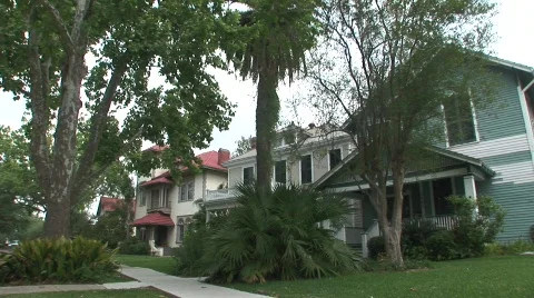 New Orleans buildings, houses, mansions Stock Footage 593092