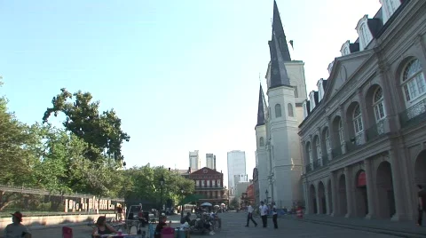 New Orleans buildings, houses, mansions Stock Footage