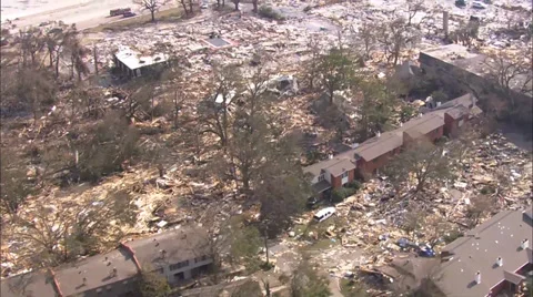 New Orleans Destruction Buildings Stock Footage 37276853