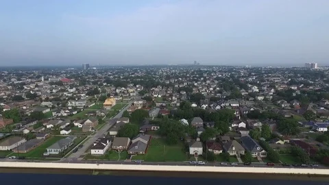 New Orleans Lakeview Levee Stock Footage