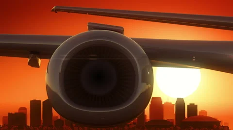 New Orleans Louisiana USA America Skyline Sunrise Take Off Stock Footage