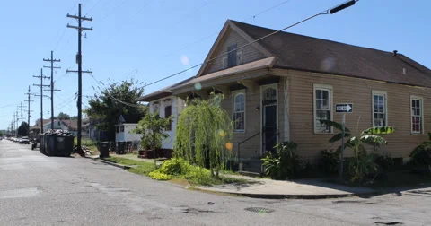 New Orleans Lower 9th Ward Neighbourhood Stock Footage 58505651