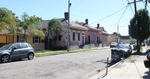 New Orleans Lower 9th Ward Neighbourhood Stock Footage 58506824
