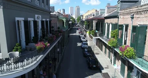 New Orleans Royal Street French Quarter Drone Footage Stock Footage