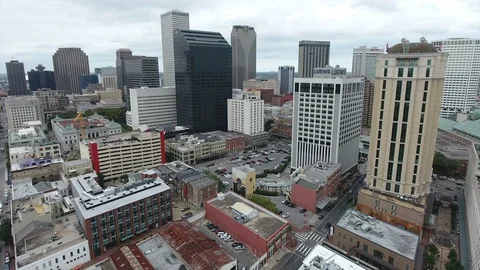 New Orleans skyline drone Video stock 101408975