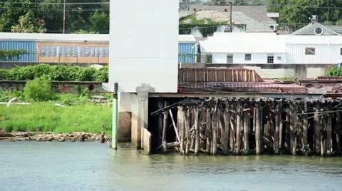 New Orleans Waterfront Warehouses 2539 Stock Footage
