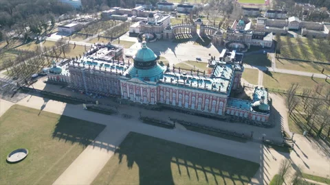 New Palace at sunset aerials Stock Footage 304698285