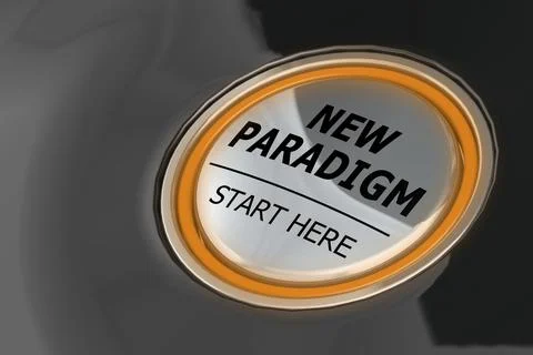 New paradigm start here buttom Ilustração Stock