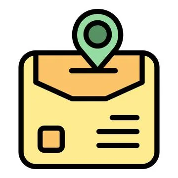 New parcel location icon vector flat Stock Illustration