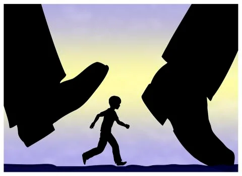 New Parenting Style: Free-range Kid in a dangerous World Illustrazione stock