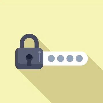 New password lock icon flat vector. Secure message Stock-Illustration
