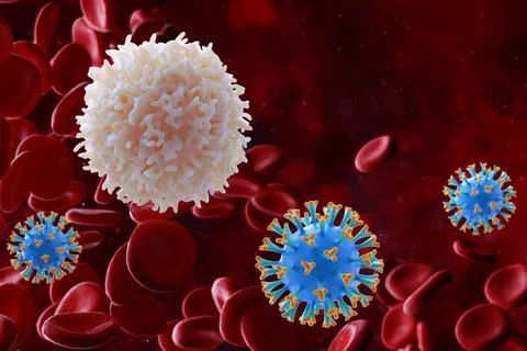 New pathogenic viruses causing serious disease and epidemic danger. 3d illust Stock Illustration
