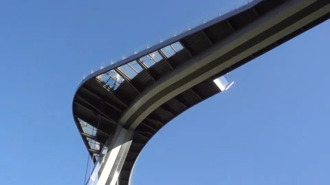 New pedestrian bridge in 4K. Stock Footage 138483121
