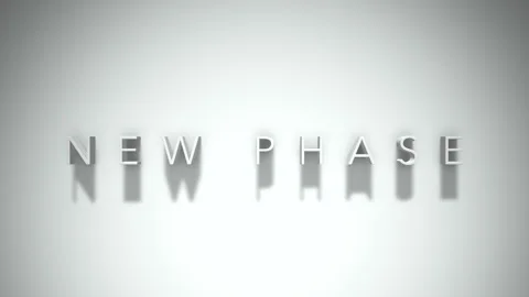 New phase 3D title animation with shadows on a white background Stock Footage 297385880