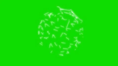 New physical technologies - electrical core appearing on the green screen Stock Photos