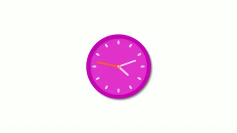 New pink color clock animation isolated on white background Stock Footage 162082095