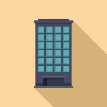 New plan multistory building icon flat vector. Exterior block Ilustración de archivo