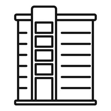 New plan multistory building icon outline vector. Exterior block Ilustración de archivo