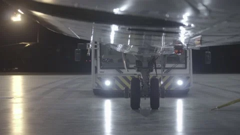 The new plane takes off from the hangar Stock Footage 164472076