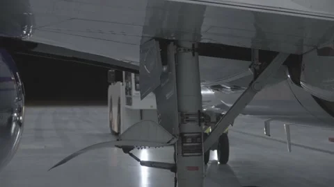 The new plane takes off from the hangar Stock Footage 164472106